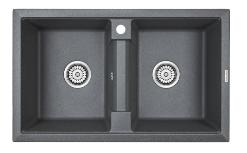 Кухонная мойка Paulmark TANDEM 80/2 PM238150-DG 80х50 цвет черный